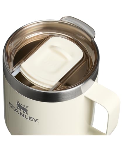 Image of STANLEY Everyday Camp Mug 12oz | Drink Through Lid | Cup for Coffee, Tea and Drinks | Insulated Stainless Steel Coffee Mug | BPA-Free | Cream Gloss