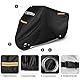 Favoto Motorrad Abdeckplane Outdoor Motorradabdeckung 210T Oxford Stoff Abdeckhaube Indoor Motorradplane Staubdicht mit Wasserdichten Streifen verbessertes Schlossloch Schwarz (265cmx105cmx125cm)