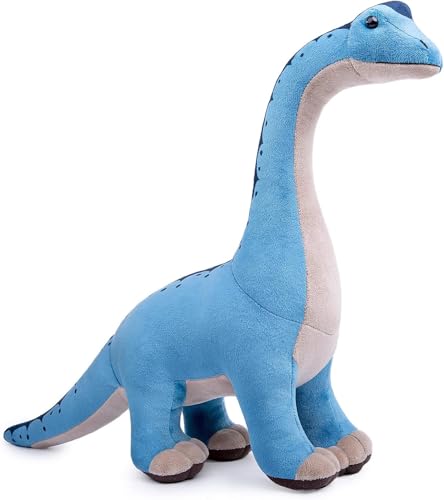 capybaraflying Peluche de Braquiosaurio Realista de 35cm/14in,Creativo Juguete de Braquiosaurio de la Serie Wild,Dinosaurio Ideal para Decorar cumpleaños,Divertido Juguete Educativo para niños (Azul)