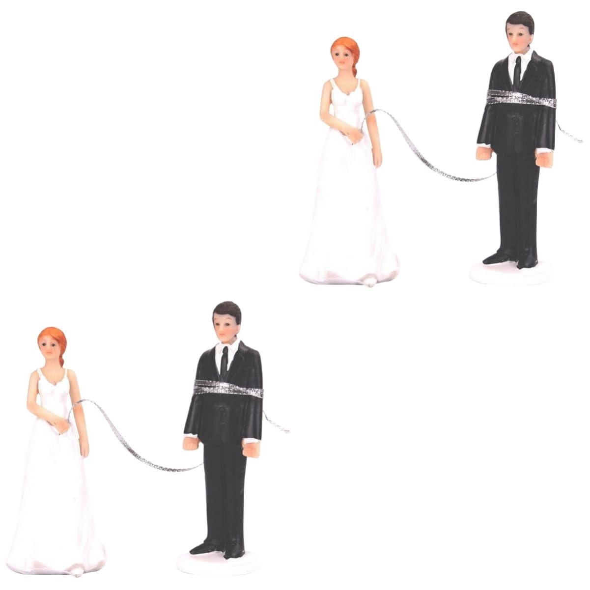 Abaodam 2st Braut Bräutigam Figuren Desktop-ornament Des Bräutigams Romantische Statue Hochzeitstorte Ornament Hochzeits-cupcake Paar Kuchenfiguren Liebhaber Hochzeitskarte Miniatur