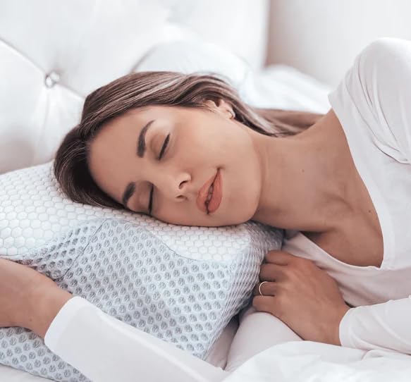 Almohada ortopédica para soporte de cuello, diseño ergonómico para mayor comodidad, ideal para dormir y relajarse, alivia la presión, adecuada para todas las posiciones de sueño
