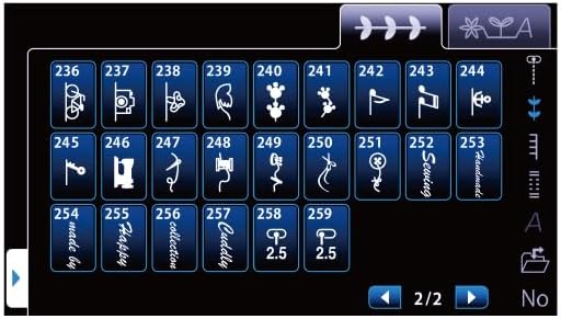 Juki HZL-NX7 Stitch Selection Screen 1