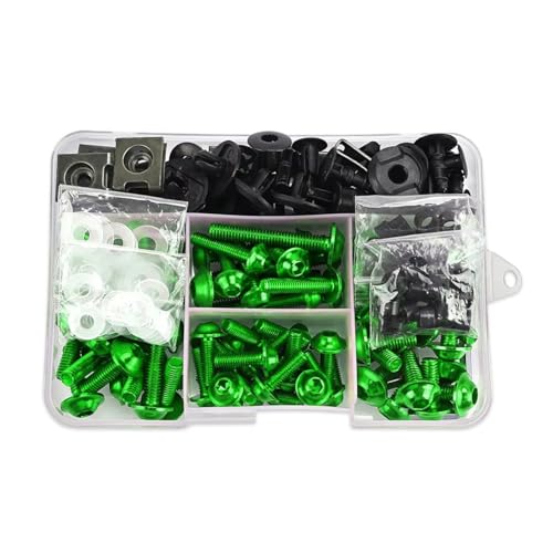�t�F�A�����O�X�N�����[�L�b�g Compatible With Yamaha For Cygnusx 125 For Zuma125 For Yw125 ���h�t�F�A�����O�{�f�B �{���g�i�b�g �o�C�N�p�t�@�X�i�[ �l�W(Green)