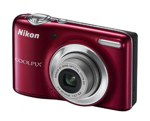 Nikon Coolpix L25 Digital Camera - Red (10.1MP 5x Optical Zoom) 3 inch LCD (Renewed)