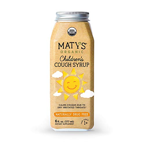 Maty's Organic Children's Cough Syrup, 6 Fluid Ounce, Soothes Throats & Calms Dry