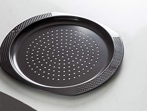 SAVEUR SELECTS Pizza Trays for Oven Non Stick Warp-Resistant Carbon Steel Baking Tray Round Pans with Holes for Home Kitchen Oven - Image 2