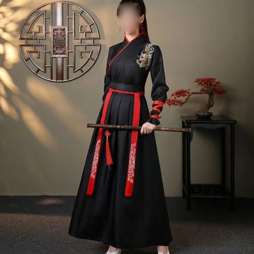 Hanfu traditionnel chinois adulte avec col croisé et manches amples