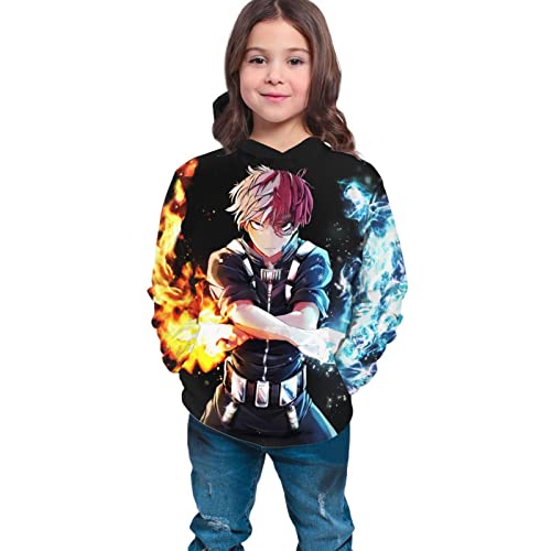 Teenagers' Lightweight Hoodie, Anime Youth Pullover Soft Sweatshirt Manga Kids Hooded Long Sleeve For Boys And Girls(7-20) M Red #TOP5