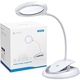 【Lámpara LED de Aumento】 Potente Lente de Vidrio Óptico con Aumento de 5X 10X y Vista sin Distorsiones, Permite a los Ojos Mayores Ver Detalles Complejos e Impresiones Finas con una Claridad Sorprendente.
