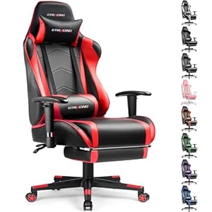 GTRACING Gaming Chair with Footrest, High Back Computer Chair Ergonomic Game Desk Chair Racing Executive Adjustable Swivel Rocker with Headrest and Lumbar Support