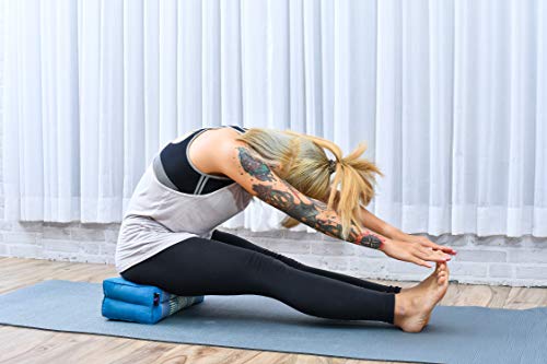 Image of Leewadee Yoga Block - Floor Cushion for Yoga Practice, Meditation Seat Cushion for Workouts Filled with Kapok