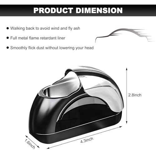 Image of Wevdn Car Ashtray with Lid, Portable Smokeless Car Door Cigarette Ashtray with LED Light, Windproof Automotive Ash Tray for Most Car Home Office Outdoor Use, Car Accessories (Silver & Black)