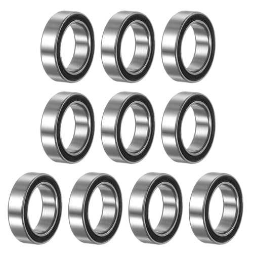 Image of sourcing map 10pcs 6700-2RS Miniature Deep Groove Ball Bearings 10x15x4mm Black Rubber Sealed Bearings for TRX4 1/10 RC Cars Trucks, 3D Printer, P6 (ABEC 3)