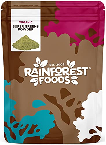 Rainforest Foods Superfood Grünes Mischpulver Bio, Mit Spirulina, Weizengras, Gerstengras & Chlorella, 400g Cover