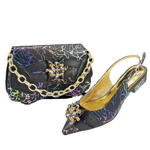 Escarpins italiens d'exception avec sac de soirée pour femme élégante en taille 43 EU