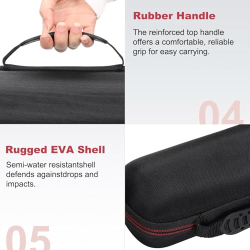 LTGEM EVA Hard Case for Bose SoundLink Revolve or Revolve (Series II) Bluetooth Speaker with Mesh Pocket-Black by L LTGEM - Image 4