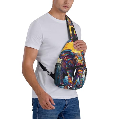 Mochila bandolera color negro con elefante miniatura 7
