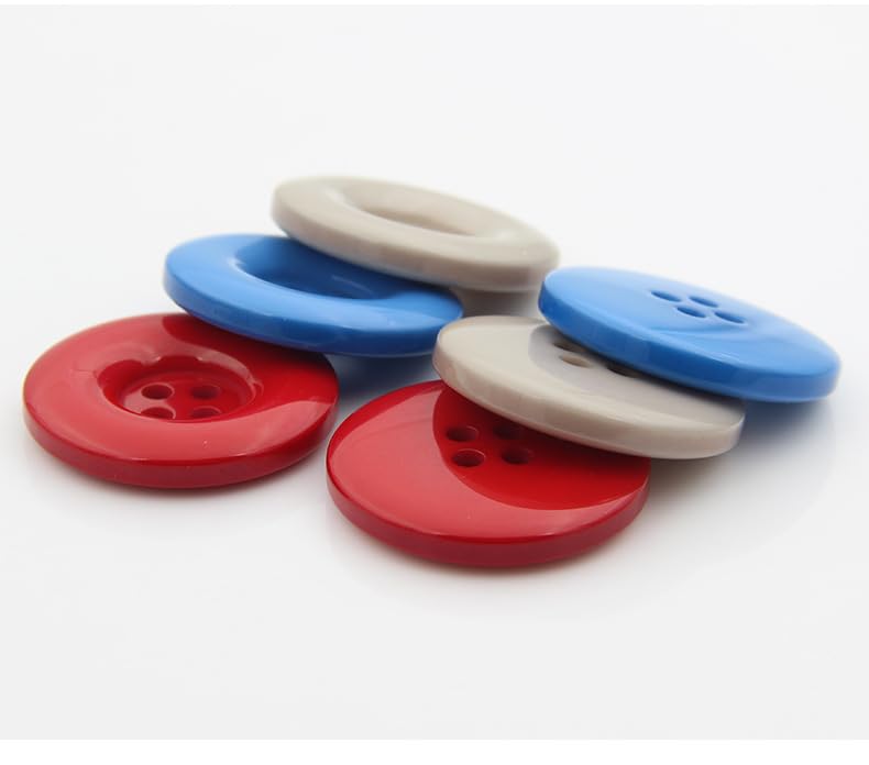 60 Botones de Colores de 15 a 38 mm, Botones Redondos de Resina, Botones de Bricolaje Hechos a Mano para niños, Multicolor, para Manualidades Infantiles, Camisas, suéteres y Prendas de Punto