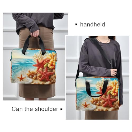 Funda portátil con estampado de estrella de mar coral miniatura 2