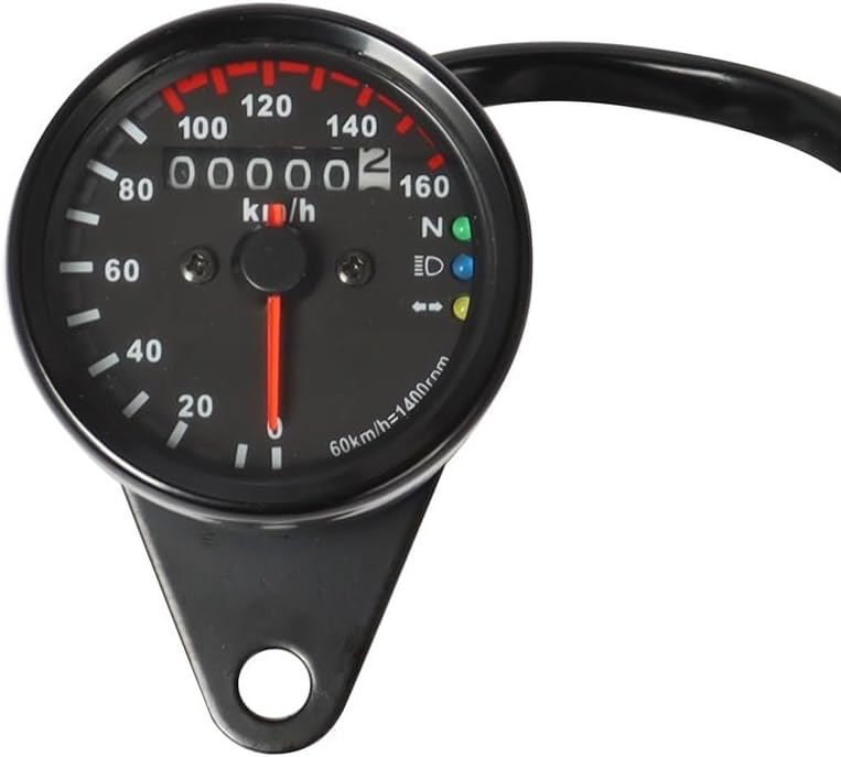 Motorcycle Odometer Gauge Universal Motorcycle Tachometer Odometer 12V Motorcycle Dual Speed Meter with Indicator Tachometer Motorcycle