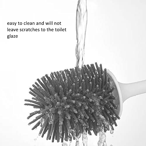 Image of Soft and Sturdy Toilet Bowl Brush and Holder Set TPR Bristles with Detachable Base for Deep Cleaning in The Bathroom