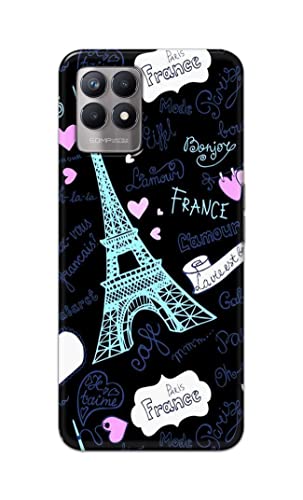 Image of PRINTFIDAA Lovers Famous Place Eiffel Tower in Paris Printed Designer Hard Case for Realme 8i Back Cover -(ZP) MVN1003
