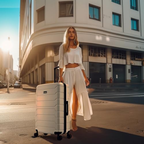 Image of InUSA TREND 3-Piece Hardside Spinner Luggage Set 20 /24 /28in Durable White
