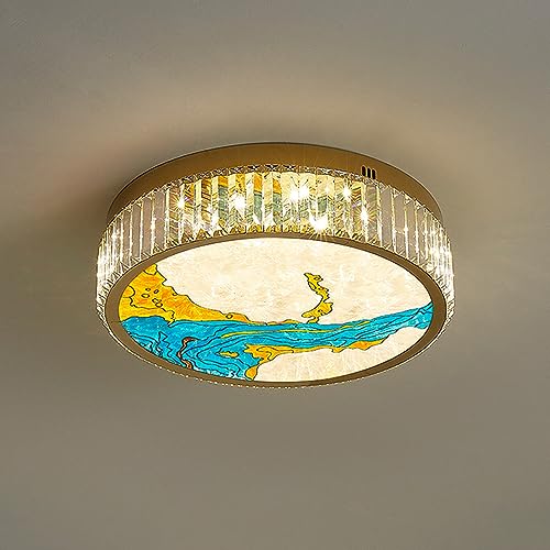 Plafonnier en émail chinois et cristal pour une chambre chic