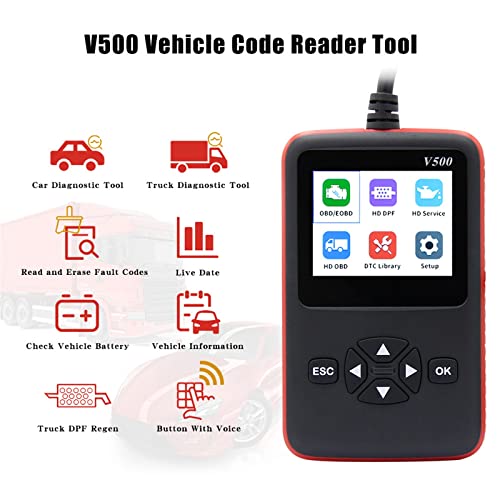 Detector de código de error V500 OBD2 con lectura de tarjeta para diésel 8