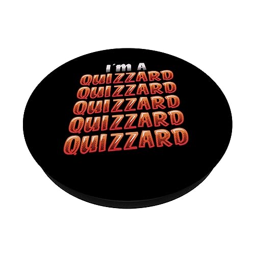 I´m A Quizzard Pub Quiz Lover Quizzing PopSockets Swappable PopGrip, Black - Image 2
