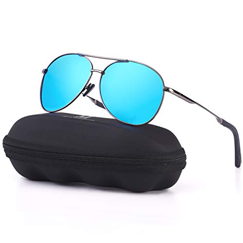 MXNXEU Occhiali da sole uomo occhiali da guida polarizzati nero occhiali da sole polarizzati uomo outdoor vintage unisex UV400 guida occhiali da sole blu/cenere