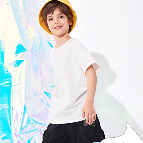 Image of KISBINI Little Girls Boys Short Sleeve T-Shirt Cotton Solid Tees for Toddlers