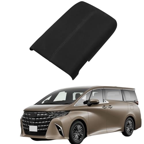 Glealcco 新型 アルファード/ヴェルファイア40系 に適合 アクセサリー アームレストカバー 肘置きコンソールボックスパッド 保護カバー アームレストクッション 専用カスタム 内装パーツ (PUレザー+ABS&ブラック)