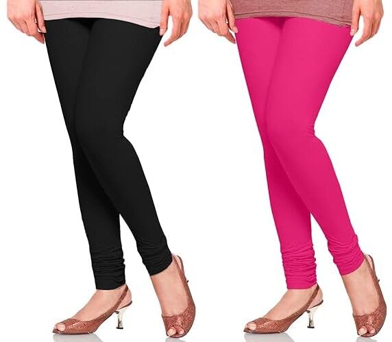 Women Churidar Full Length Solid Ethnic Wear, High Rise Legging - Combo Pack of 2-image-46