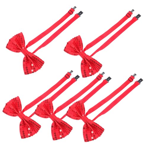 KALLORY Elegant Children's Bow Tie Sequins Glitter Party Ties for Boys Girls Bridesmaid Adjustable Hair Bow Tuxedo Sequin