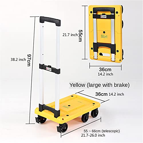 Carro de plataforma pequeño resistente con ruedas 360 grados y base extensible 3
