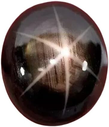 Natural Black Star Sapphire 6 Rays 9.55 Ct Oval Cabochon Loose Gemstone forJewellery Making