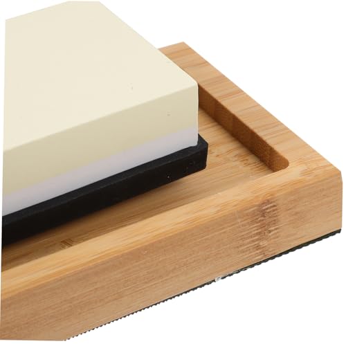 Pierre à aiguiser avec support et tapis silicone COLLBATH pour affûtage stable de couteaux