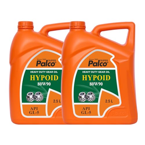 Image of PALCO Hypoid 80W90 Heavy Duty Gear Oil 2.5 Litre (Pack of 2), API GL-5 Gear Oil for Car and Commercial Vehicles, Manual Gearbox & Axles, High Load Protection & Smooth Shifting
