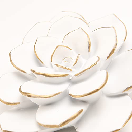 Cynkeyee White Lotus Flower Wall Sculpture thumb #1