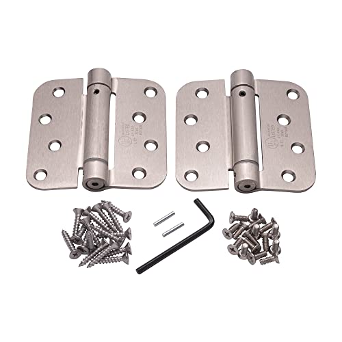 Hinge Outlet S4040-58-US15 Adjustable Spring Hinges, 4 Inch With 5/8 Inch Radius In Satin Nickel, Self Closing Hinges, Door Closing Hinges thumb #3