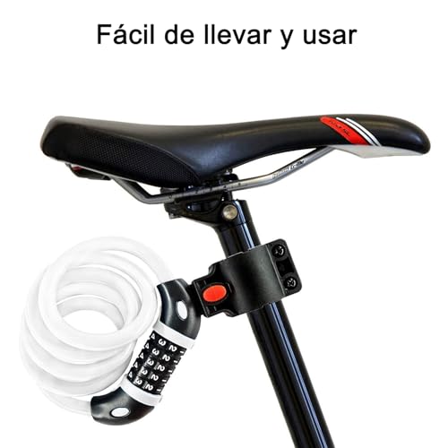 REHKITTZ Candado Bicicleta Cadena Bici Combinacion 5 Dígitos 120cm/12mm Largo Candados Antirrobo Bicicletas Seguridad para MTB Patinete Carretilla - imagen 6