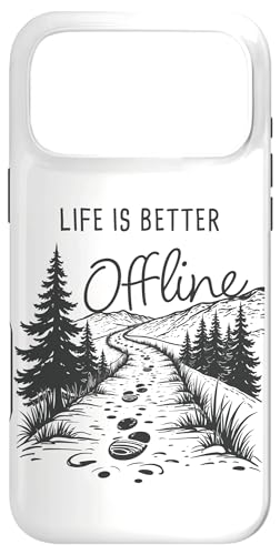 Life is Better Offline ? Camping & Hiking Outdoors Nature �X�}�z�P�[�X iPhone 17 Pro Max �p