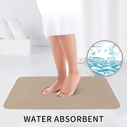 Tapis de salle de bain pour coiffeuse et toilettes ensemble marron clair - 7