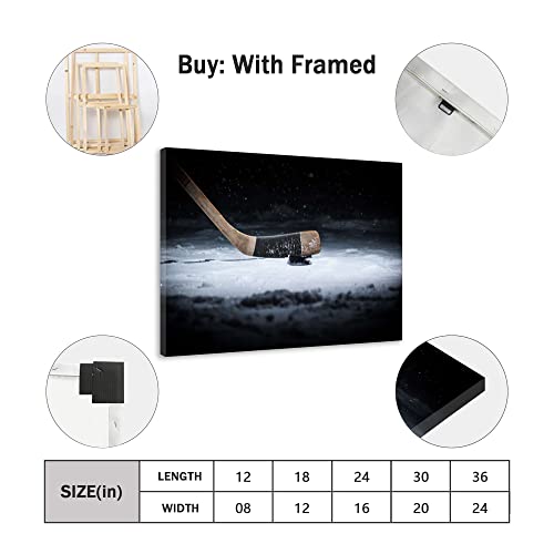 Eorntdy Canvas Wall Art Simple Hockey Canvas Print Artwork Sport Wall Art Paintings Framed Ready To Hang For Living Room Dinning Room Bedroom Bathroom Home Decor 08X12Inch #TOP1