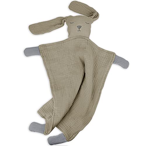 Image of Lulu moon Puppy Security Blanket: Skin-Friendly Muslin Lovey for Travel & Daycare - Snuggle Lovie for Self-Soothe