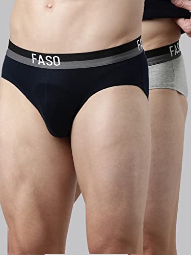 Image of FASO Men's Cotton Briefs | Ultra-Soft Durable Waistband | Modern Square Cut Fit | Tagless & Label-Free Comfort