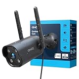 GNCC 2K Caméra Surveillance WiFi Extérieure, Caméra IP Exterieur WiFi, Vision Nocturne, Détection de Personne AI, Suivi Intelligent, Étanche IP65, Audio Bidirectionnel,Sirène