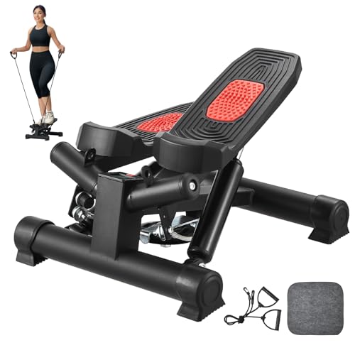 VEVOR Stair Stepper, Mini Stepper for Exercise at Home, Hydraulic Fitness Twist Stepper with Resistance Bands, Full Body Workout Cardio Equipment, Stair Climber with LCD Monitor, 330LBS Load Capacity by VEVOR - Used condition - CA$44.33