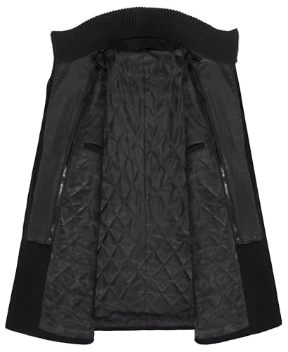 Image of APTRO Men's Pea Coat Wool Jacket Single Breasted Winter Coat Military Coat 1108 Black XL
